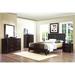 Latitude Run® Upholstered Youth Panel Bedroom Set 6 Piece: Bed, Dresser, Mirror, 2 Nightstands, Chest Upholstered in Black | Wayfair