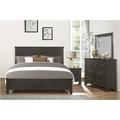 Red Barrel Studio® Vonni Farm Charcoal Gray Okume Veneer Panel Bedroom Set King 4 Piece: Bed, Dresser, Mirror, Nightstand Wood in Brown/Gray | Wayfair