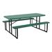 Arlmont & Co. Pozzo Outdoor Picnic Table Plastic/Metal in Black/Green | 30 H x 72 W x 57 D in | Wayfair D464E1DC5602457FBC2CB4F8FCB4BD15