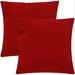 Hokku Designs Arinze Velvet Throw Square Pillow Cover & Insert Polyester/Polyfill/Velvet in Red | 18 H x 18 W x 2 D in | Wayfair