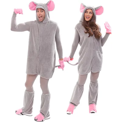 buttinette Mauskostüm unisex, grau/rosa Image
