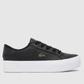 Lacoste ziane platform leather trainers in black