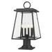 Z-Lite Broughton 24 Inch Tall 4 Light Outdoor Pier Lamp - 521PHBR-533PM-BK