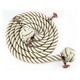 32mm Natural Wormed Cotton Bannister Handrail Rope x 11 FT c/w 4 Copper Fittings