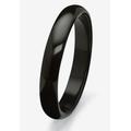 Women's Genuine Black Agate Bangle Bracelet 8.5 Inches Jewelry by PalmBeach Jewelry in Agate