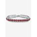 Women's Silver Tone Tennis Bracelet Simulated Birthstones and Crystal, 7" by PalmBeach Jewelry in July