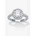 Women's Sterling Silver Simulated Birthstone and Cubic Zirconia Ring by PalmBeach Jewelry in April (Size 6)