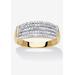 Women's Yellow Gold-Plated Anniversary Ring with Genuine Diamond Accents by PalmBeach Jewelry in Diamond (Size 8)