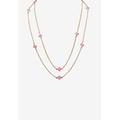 Women's Gold Tone Endless 48" Necklace with Princess Cut Birthstone by PalmBeach Jewelry in June