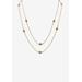 Women's Gold Tone Endless 48" Necklace with Princess Cut Birthstone by PalmBeach Jewelry in November