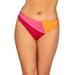 Plus Size Women's Romancer Colorblock Bikini Bottom by Swimsuits For All in Pink Orange (Size 14)