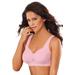 Plus Size Women's Side Wire Lace Bra by Comfort Choice in Rose Quartz (Size 54 D)