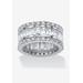 Women's Platinum-Plated Eternity Bridal Ring Cubic Zirconia (9 1/3 cttw TDW) by PalmBeach Jewelry in Platinum (Size 12)