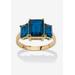 Women's Yellow Gold-Plated Simulated Emerald Cut Birthstone Ring by PalmBeach Jewelry in September (Size 7)