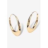 Women's Yellow Gold over Sterling Silver Puffed Hoop Earrings (47mm) by PalmBeach Jewelry in Gold