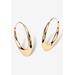 Women's Yellow Gold over Sterling Silver Puffed Hoop Earrings (47mm) by PalmBeach Jewelry in Gold