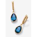 Women's Gold over Sterling Silver Drop EarringsPear Cut Simulated Birthstones by PalmBeach Jewelry in September