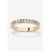 Women's Yellow Gold Plated Simulated Birthstone Eternity Ring by PalmBeach Jewelry in April (Size 9)