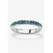Women's Sterling Silver Simulated Birthstone Stackable Eternity Ring by PalmBeach Jewelry in December (Size 10)