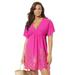 Plus Size Women's Kate V-Neck Cover Up Dress by Swimsuits For All in Pink (Size 18/20)