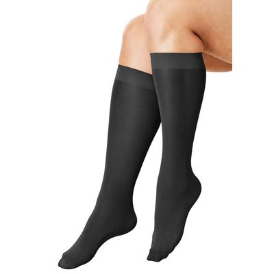 Plus Size Women's 3-Pack Knee-High Support Socks by Comfort Choice in Black (Size 1X) Tights