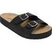 Extra Wide Width Women's The Maxi Slip On Footbed Sandal by Comfortview in Black (Size 10 WW)