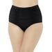 Plus Size Women's Shirred High Waist Swim Brief by Swimsuits For All in Black (Size 8)