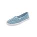 Extra Wide Width Women's The Analia Slip-On Sneaker by Comfortview in Light Denim (Size 9 1/2 WW)