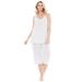Plus Size Women's Breezy Eyelet Knit Tank & Capri PJ Set by Dreams & Co. in White (Size 38/40) Pajamas