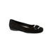 Extra Wide Width Women's Sizzle Signature Leather Ballet Flat by Trotters® in Black Suede (Size 9 1/2 WW)