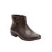 Wide Width Women's The Terri Leather Bootie by Comfortview in Brown (Size 9 W)