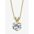 Women's Gold over Sterling Silver Cubic Zirconia Solitaire Pendant by PalmBeach Jewelry in Gold