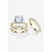 Women's Gold Plated 3-Piece Cubic Zirconia Bridal Ring Set by PalmBeach Jewelry in Cubic Zirconia (Size 9)