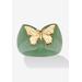 Women's 14K Yellow Gold Genuine Green Jade Butterfly Ring by PalmBeach Jewelry in Gold (Size 7)