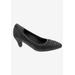 Wide Width Women's Karat Pump by Ros Hommerson in Black Croco Leather (Size 6 W)