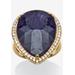 Women's 18K Gold Over Sterling Silver Sapphire And Cubic Zirconia Ring by PalmBeach Jewelry in Sapphire (Size 8)