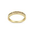 Women's Yellow Gold Plated Sterling Silver Channel Set Round Champagne Diamond 11 Stone Band Ring by Haus of Brilliance in White (Size 7)