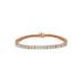 Women's Rose Gold Over Sterling Silver Diamond Square Frame Miracleset Tennis Bracelet 8" by Haus of Brilliance in Rose Gold