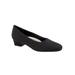 Extra Wide Width Women's Doris Leather Pump by Trotters® in Black Micro (Size 10 WW)