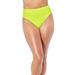Plus Size Women's High Waist Cheeky Bikini Brief by Swimsuits For All in Yellow Citron (Size 16)