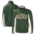 Men's G-III Sports by Carl Banks Hunter Green Milwaukee Bucks Contender Wordmark Full-Zip Track Jacket