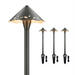 Gardenreet Brass Low Voltage Pathway Lights 12V Outdoor LED Landscape Path Lights(Hat) for Walkway Driveway Garden Yard Without G4 Bulb(4 Pack)