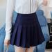 Pxiakgy skirts for women Women s Fashion High Waist Pleated Mini Skirt Slim Waist Casual Tennis Skirt Navy Blue + XL