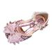 Leather Sandals for Girls Size 13 Fashion Spring And Summer Girls Sandals Dress Performance Dance Shoes Flat Bottom Light Mesh Bow Sequin Rhinestone Buckle