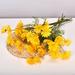 Feildoo 5 Heads Daisies Artificial Flowers Long Branch Bouquet Family Party Wedding Decoration DIY Bridal Silk Artificial Flower Pack of 5 9 Colors - Yellow