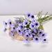 Feildoo 5 Heads Daisies Artificial Flowers Long Branch Bouquet Family Party Wedding Decoration DIY Bridal Silk Artificial Flower Pack of 18 9 Colors - Purple