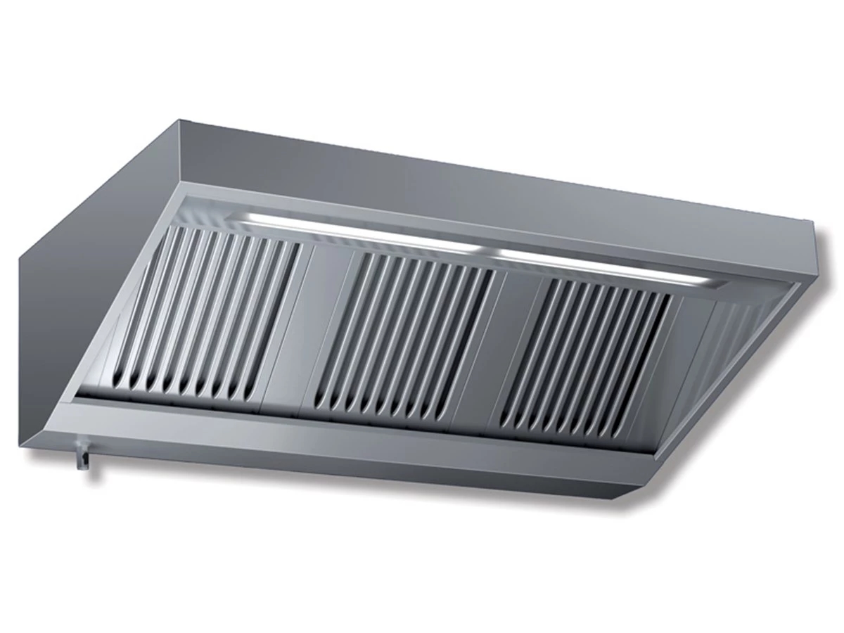 Wandhaube mit Motor und Regler Edelstahl Beleuchtung 2000x900x450mm Filtertyp B Image