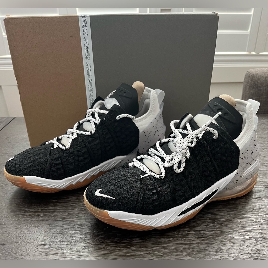 Nike Shoes | Kids Nike Shoes Nike Lebron 18 Xviii Black White Gum Bottom | Color: Black/White | Size: Various