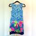 Lilly Pulitzer Dresses | Gorgeous Tropical Lilly Pulitzer Blue, Green And Pink Toucan Dress! | Color: Blue/Pink | Size: Xxs