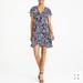 J. Crew Dresses | J Crew Floral Print Faux Wrap Dress | Color: Blue/Silver | Size: 0